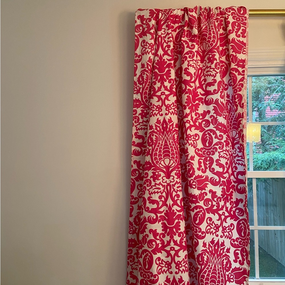Pink damask curtains